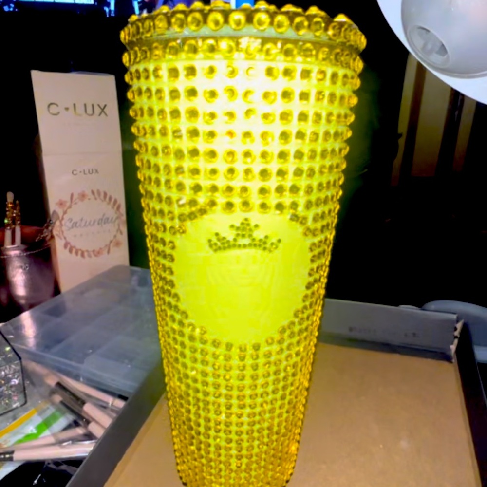 Yellow bling Starbucks cup!